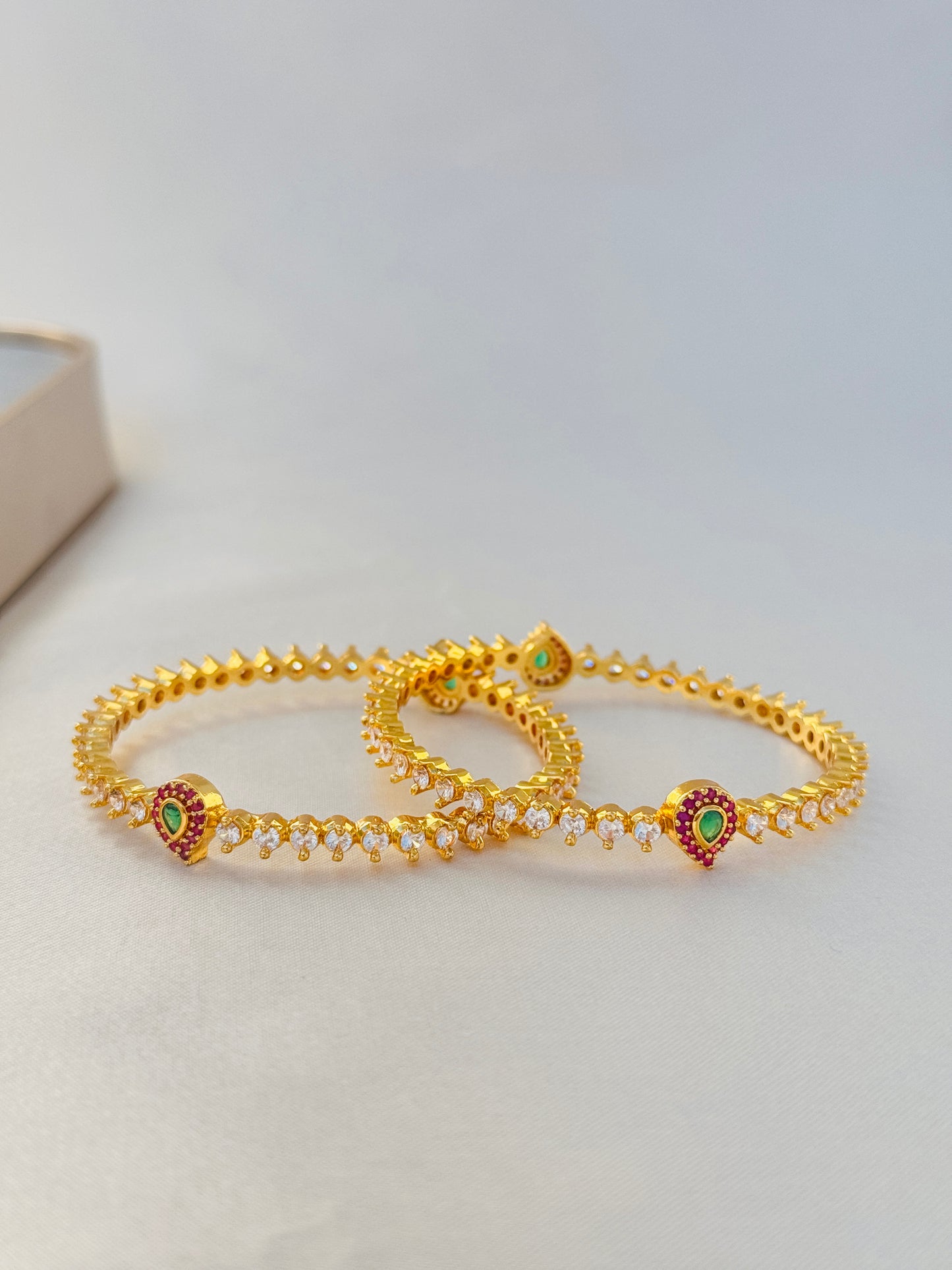 ANTIQUE EMERALD AND RUBY STONE BANGLES