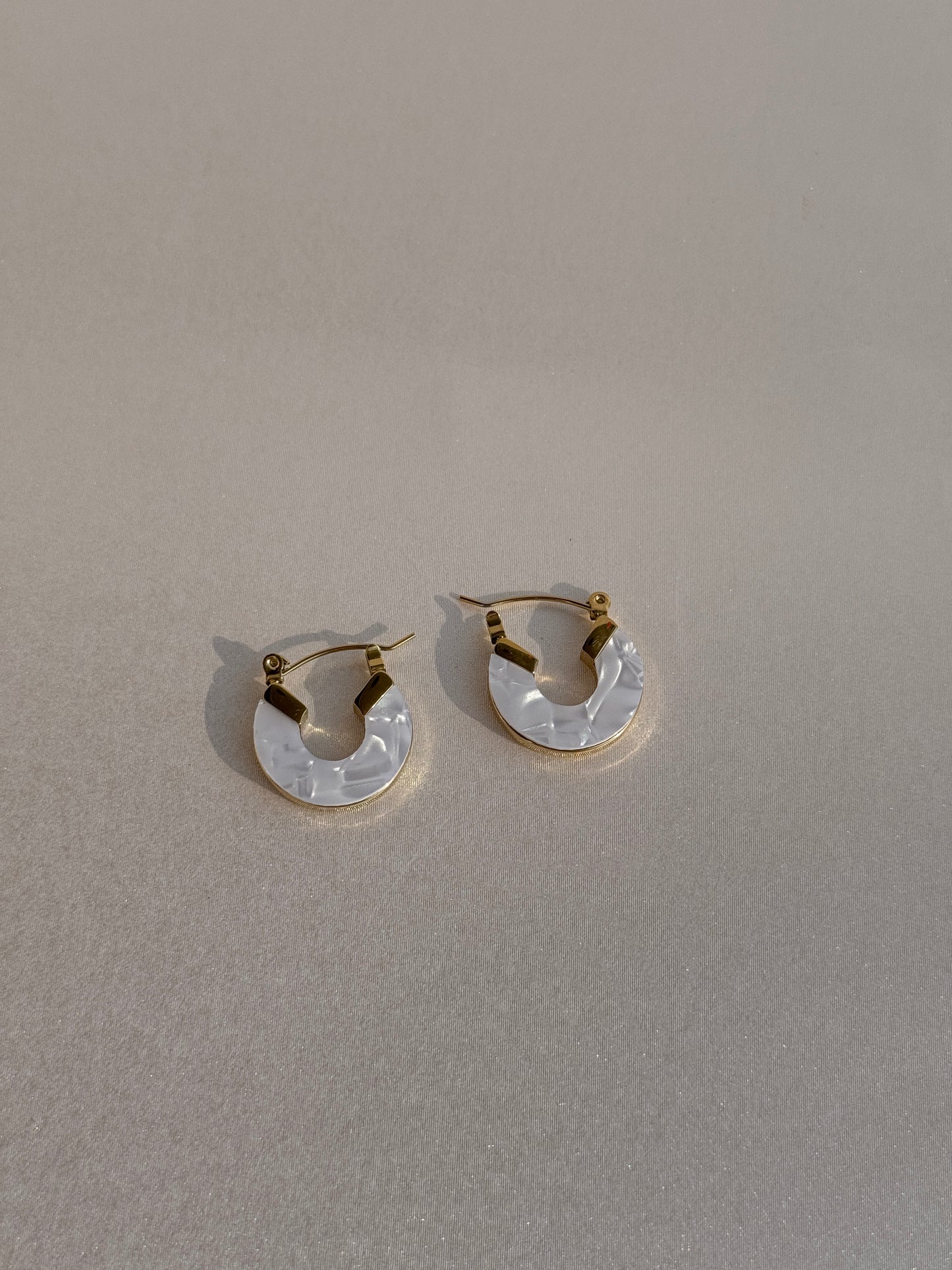 MOP GOLD PLATED HOOPS