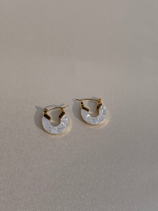 MOP GOLD PLATED HOOPS