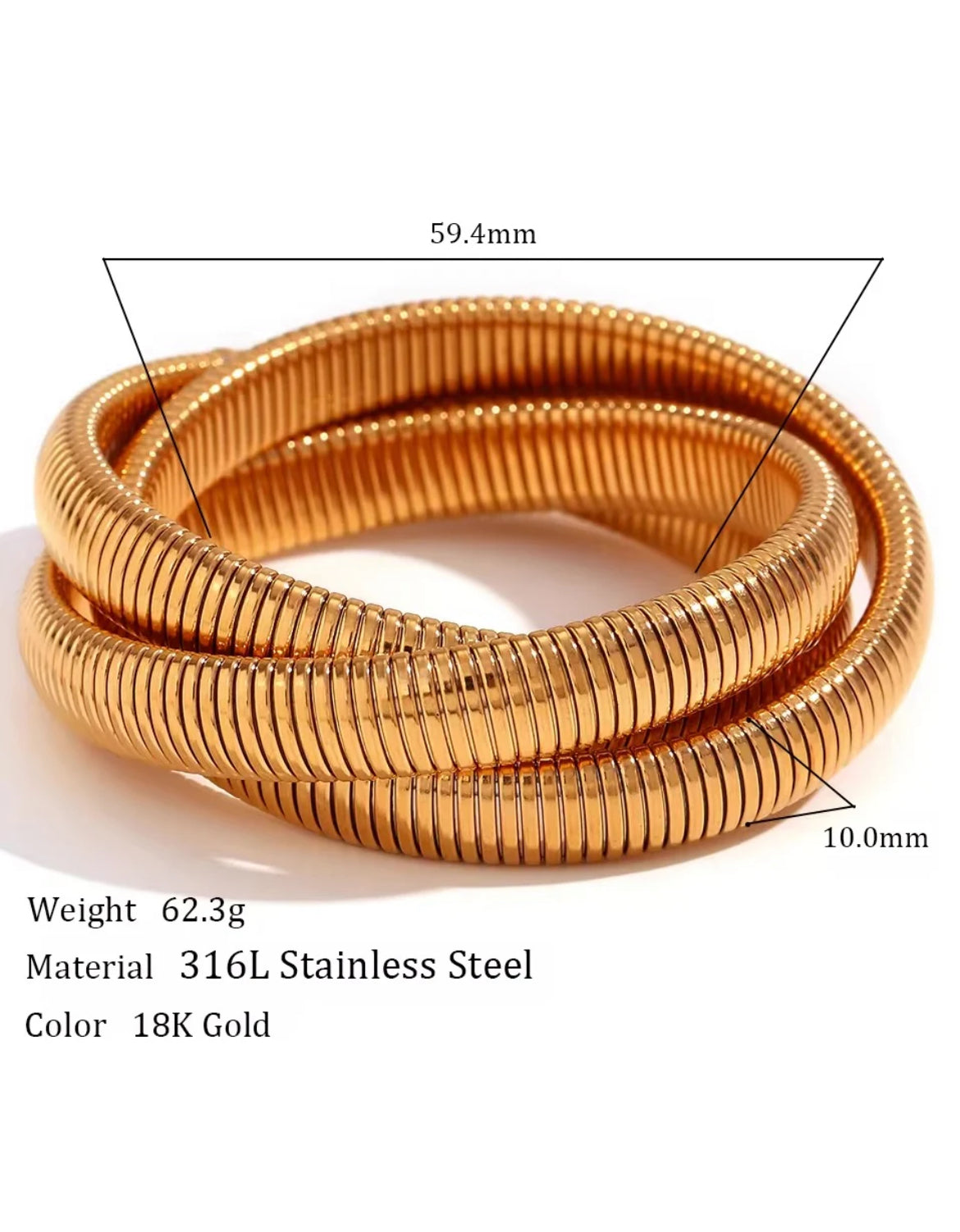 18K GOLD PLATED ANTI TARNISH BRACELET