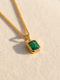 18K ANTI TARNISH GOLD PLATED EMERALD CHAIN