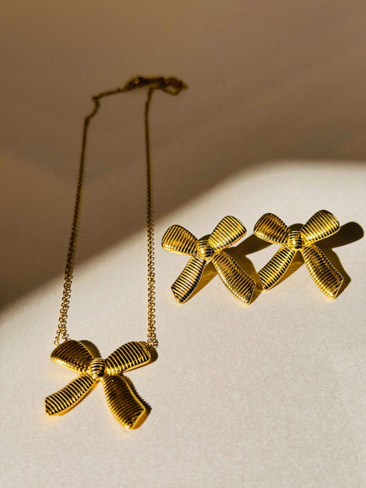 GOLD PLATED 18K ANTI TARNISH CHAIN WITH EARRINGS