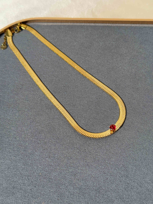 18K BOLD RUBY GOLD PLATED CHAIN