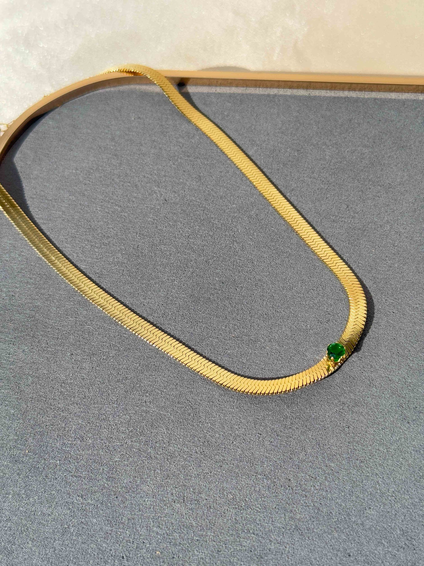 18K BOLD EMERALD GOLD PLATED CHAIN