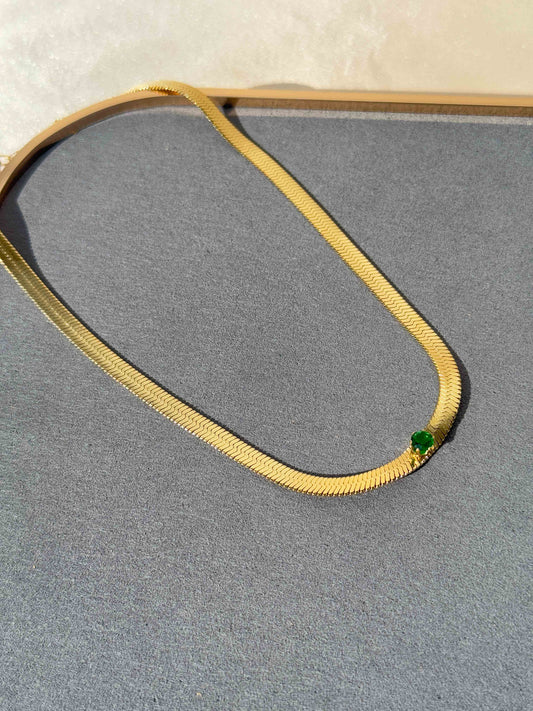 18K BOLD EMERALD GOLD PLATED CHAIN