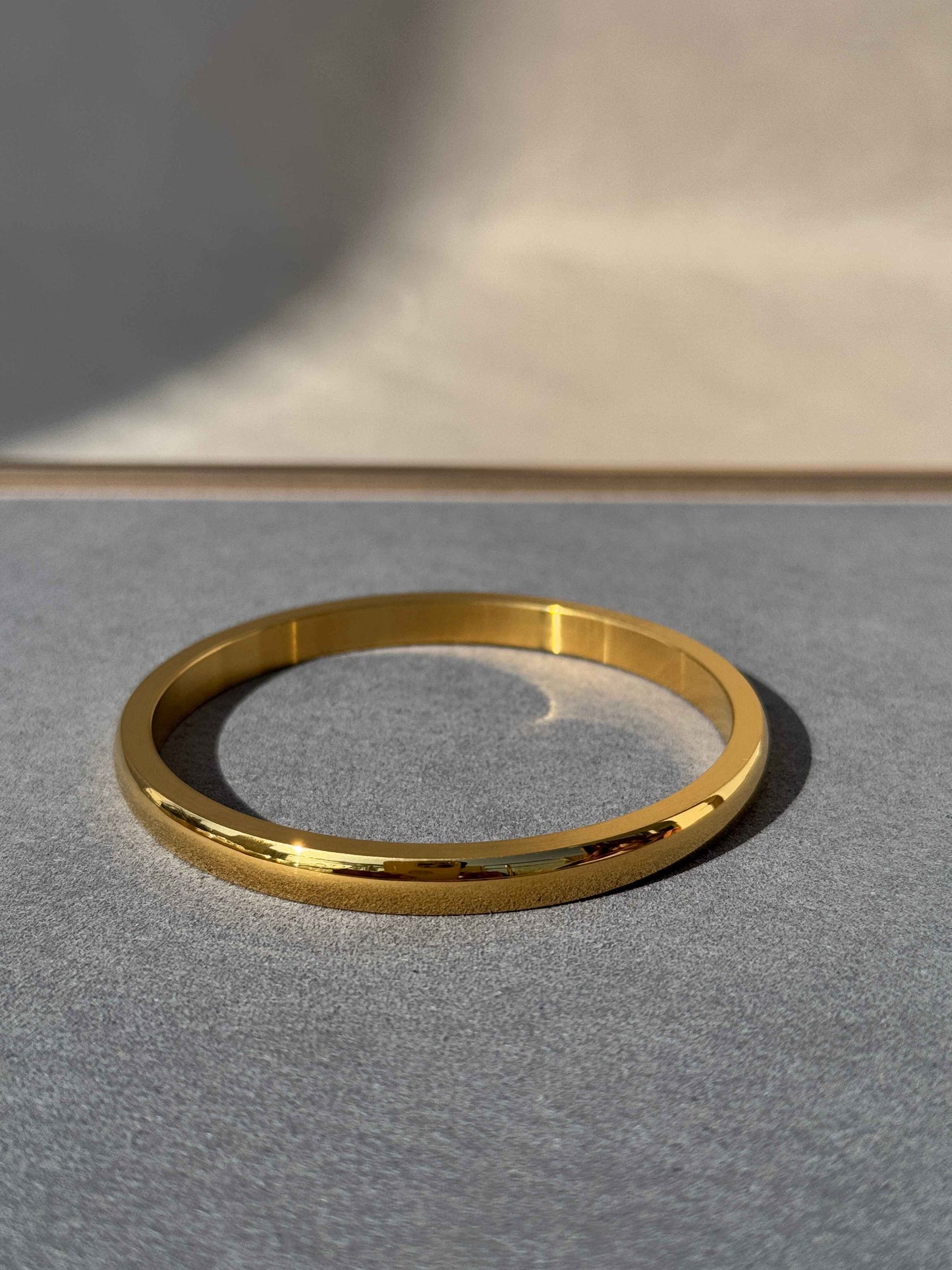 MENS 18k GOLD PLATED PLAIN KADA - 6 Mm
