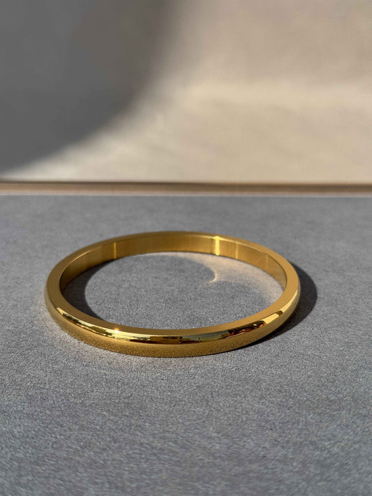 MENS 18k GOLD PLATED PLAIN KADA - 6 Mm