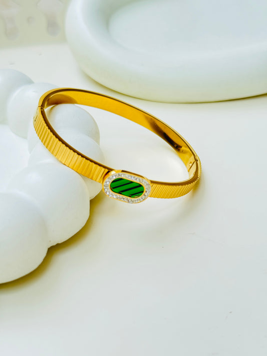 18K MICRO GOLD PLATED EMERALD BRACELET