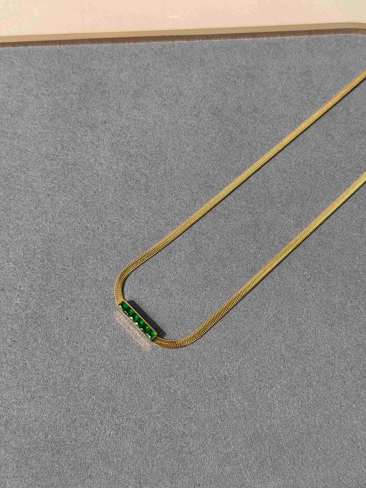 18K BOLD EMERALD GOLD PLATED CHAIN