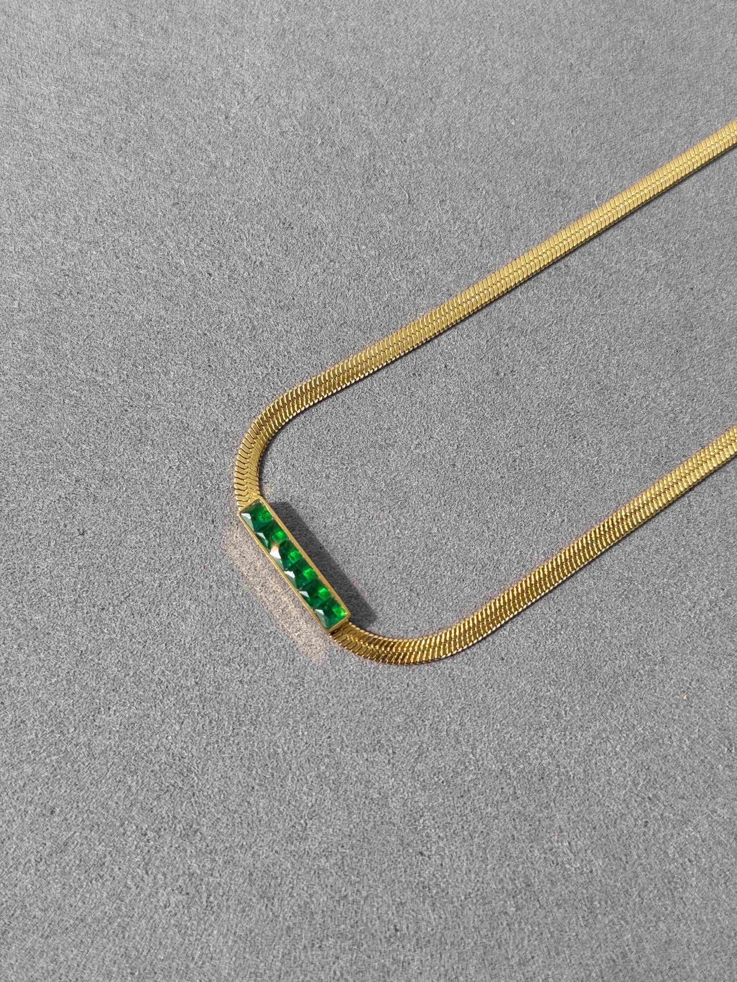 18K BOLD EMERALD GOLD PLATED CHAIN