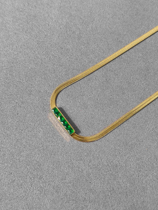 18K BOLD EMERALD GOLD PLATED CHAIN