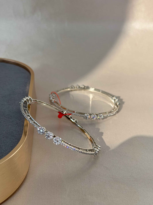 SILVER AMERICAN DIAMOND BANGLES