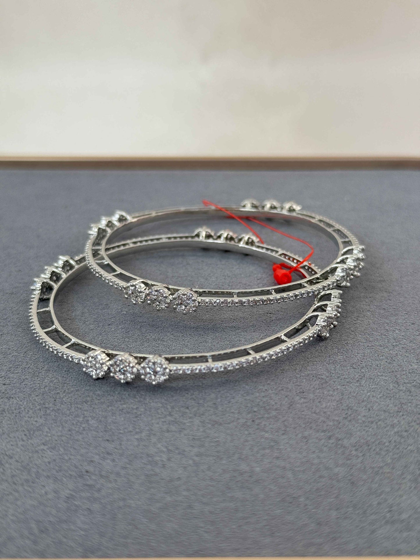 SILVER AMERICAN DIAMOND BANGLES
