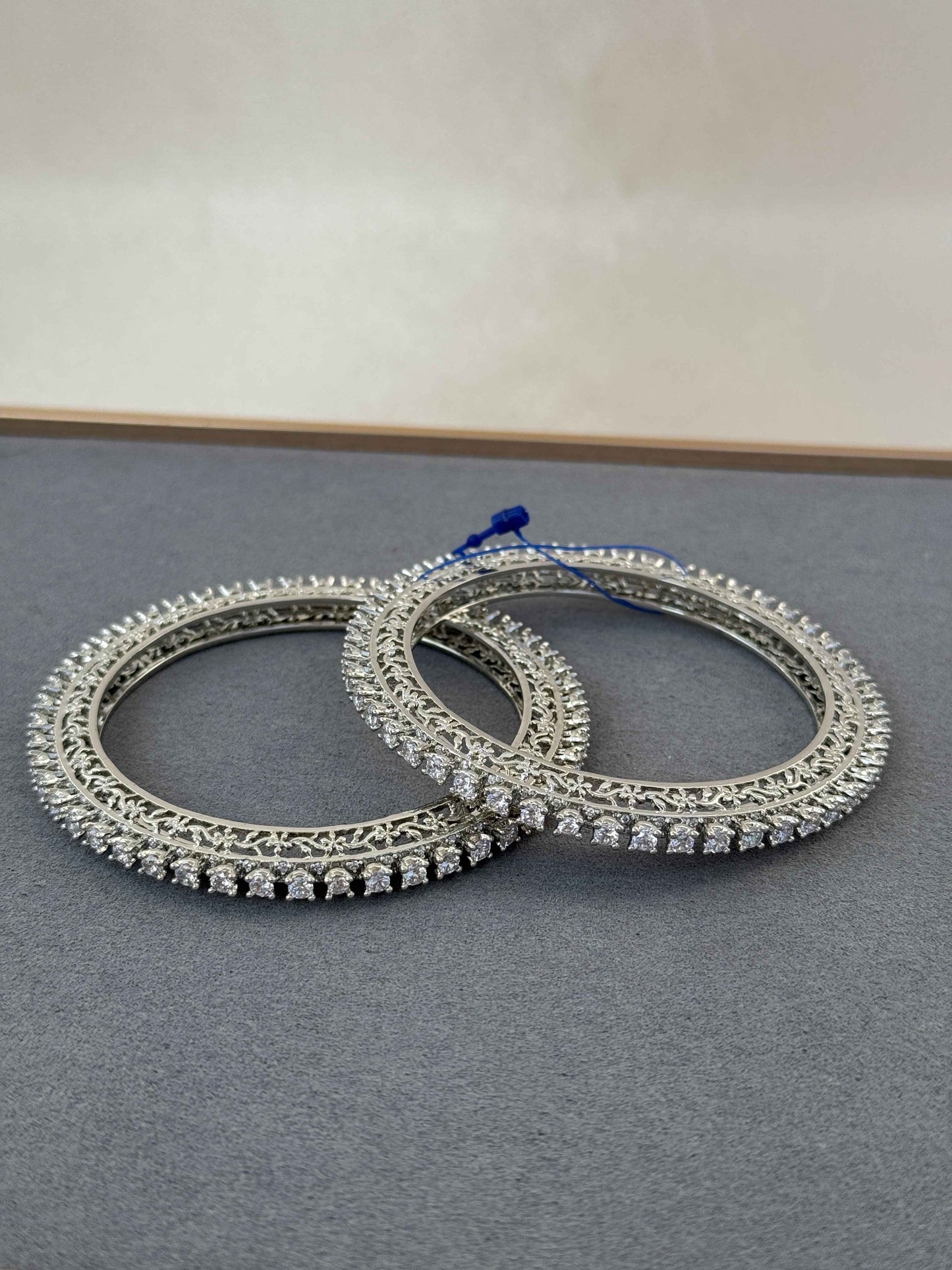 SILVER AMERICAN DIAMOND BANGLES