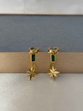 EMERALD 18K GOLD PLATED EARRINGS
