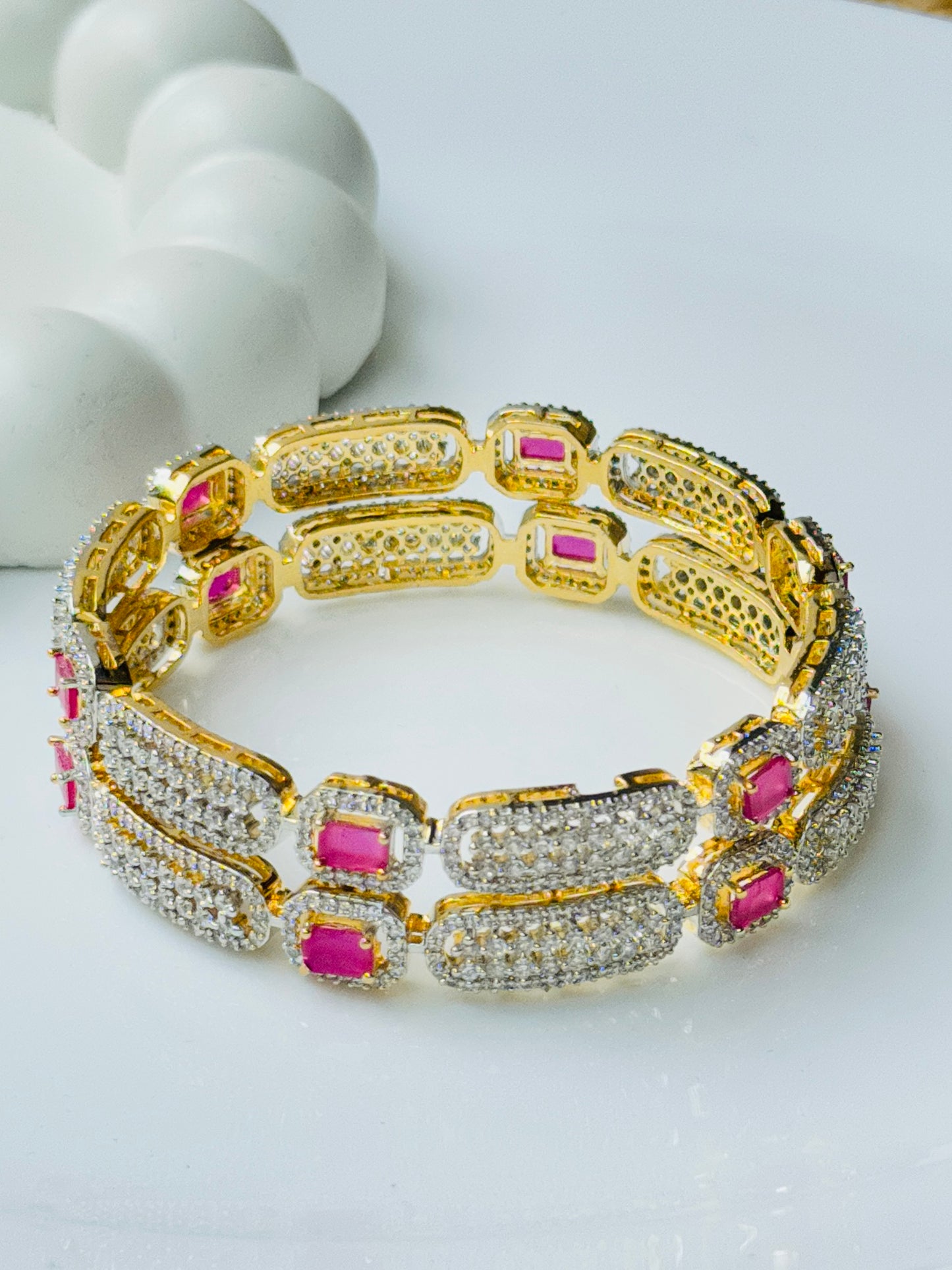 ANTIQUE RUBY ZIRCON BANGLES