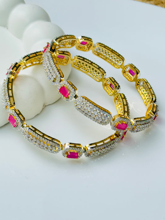 ANTIQUE RUBY ZIRCON BANGLES