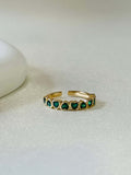 EMERALD 18K GOLD PLATED ANTI TARNISH ADJUSTABLE RING