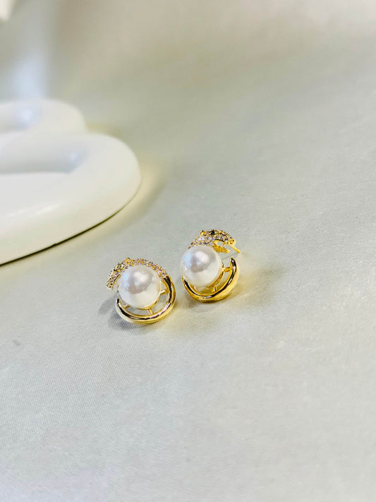18K GOLD PLATED NATURAL PEARL EARRINGS