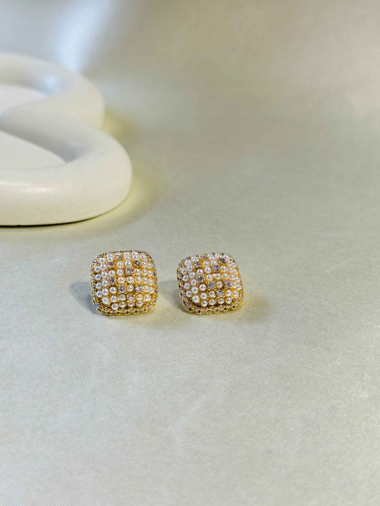 18k GOLD PLATED CZ DIAMOND EARRINGS