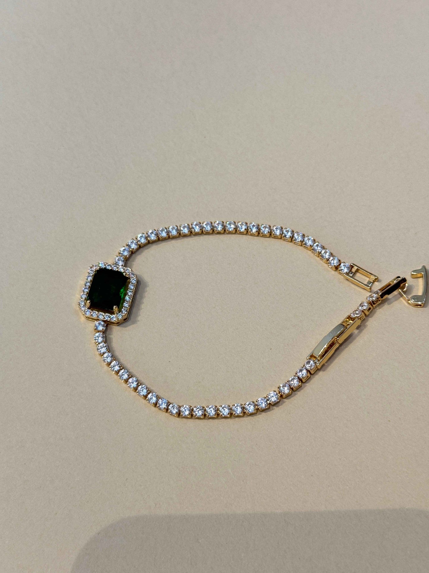 GOLD PLATED 18K EMERALD BRACELET