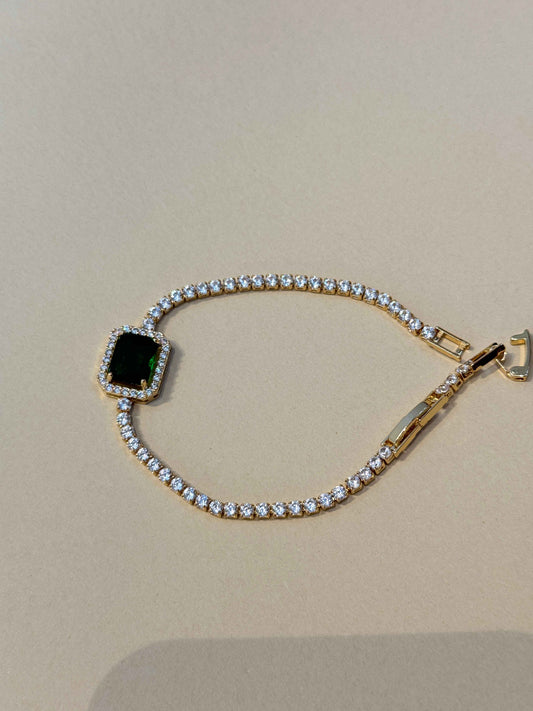 GOLD PLATED 18K EMERALD BRACELET