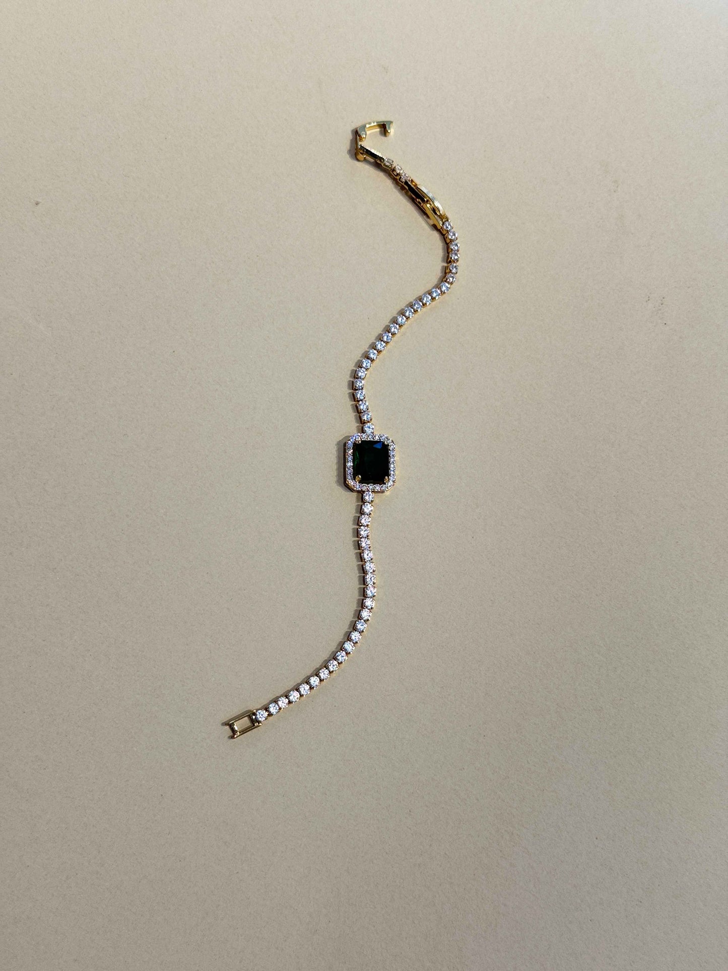 GOLD PLATED 18K EMERALD BRACELET