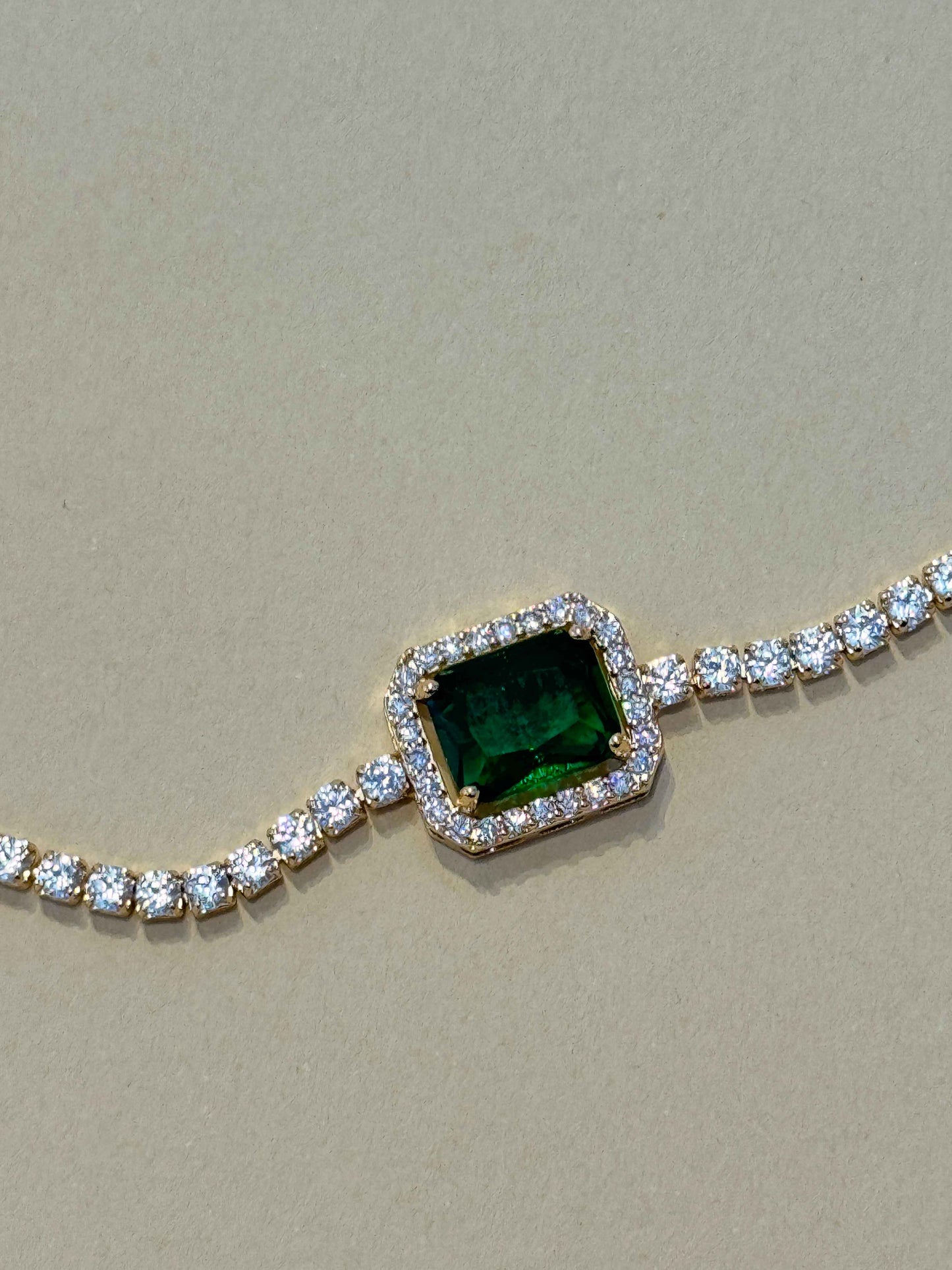 GOLD PLATED 18K EMERALD BRACELET