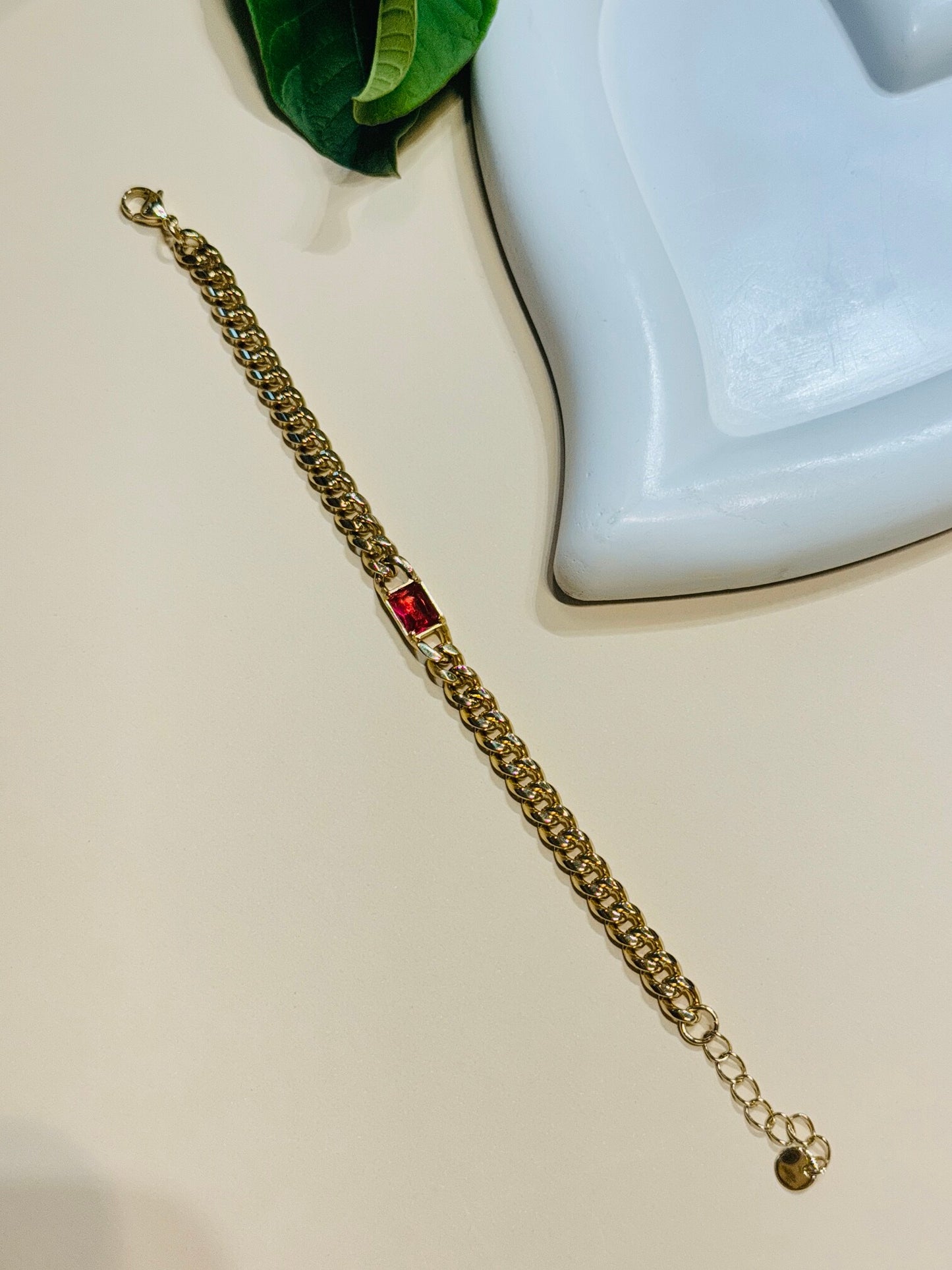18K GOLD PLATED ANTI TARNISH RUBY BRACELET