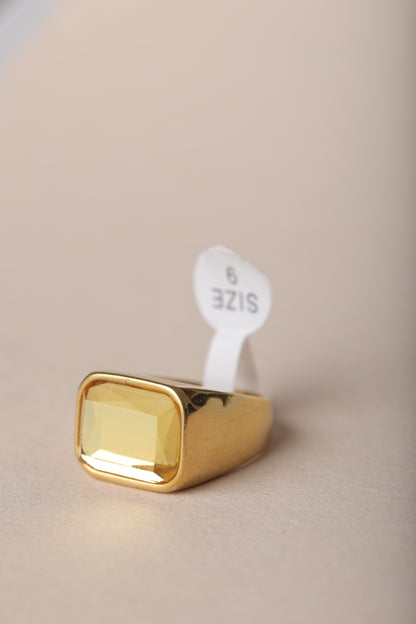 MEN'S YELLOW SAPPHIRE GOLD PLATED RING