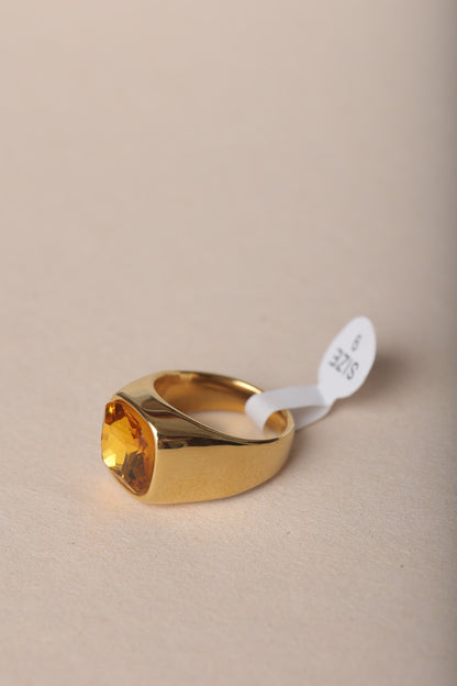 MEN'S YELLOW SAPPHIRE GOLD PLATED RING