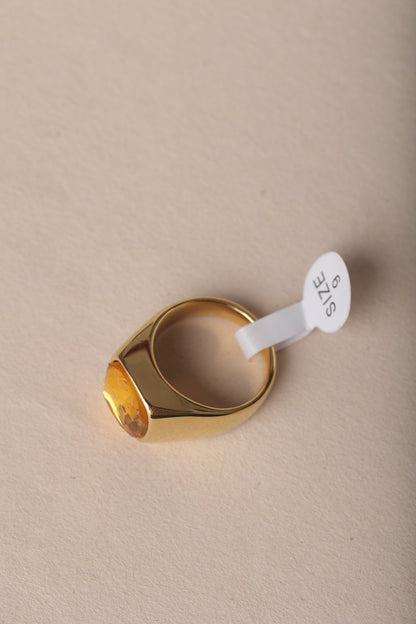 MEN'S YELLOW SAPPHIRE GOLD PLATED RING