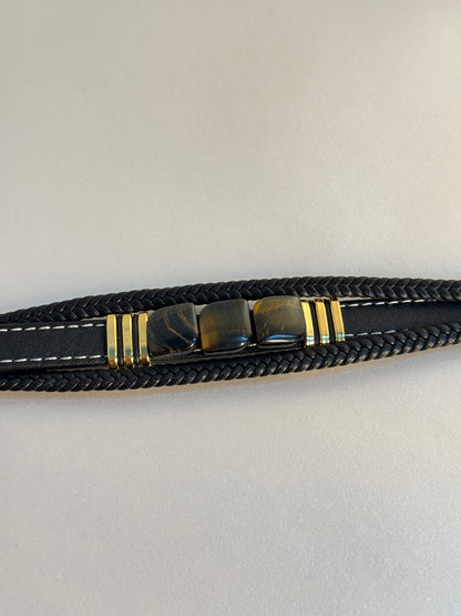 TIGER EYE LEATHER BRACELET