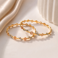 THREE TONE MICRO GOLD PLATED BANGLES