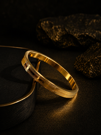 MENS 22K GOLD PLATED ANTI TARNISH KADA - 8 MM