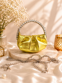 Golden Grace Ruched Handle Bag