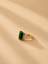 Vanya Emerald Micro Gold Plated Ring