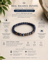 NATURAL LAPIS LAZULI STONE BRACELET