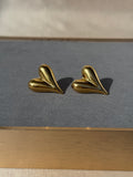 18k ANTI TARNISH GOLD PLATED HEART EARRINGS