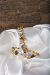 MICRO GOLD PLATED THREE TONE BANGLE