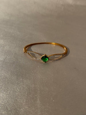 CZ EMERALD MICRO GOLD BRACELET