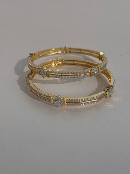 ANTIQUE MICRO GOLD PLATED ZIRCON BANGLES