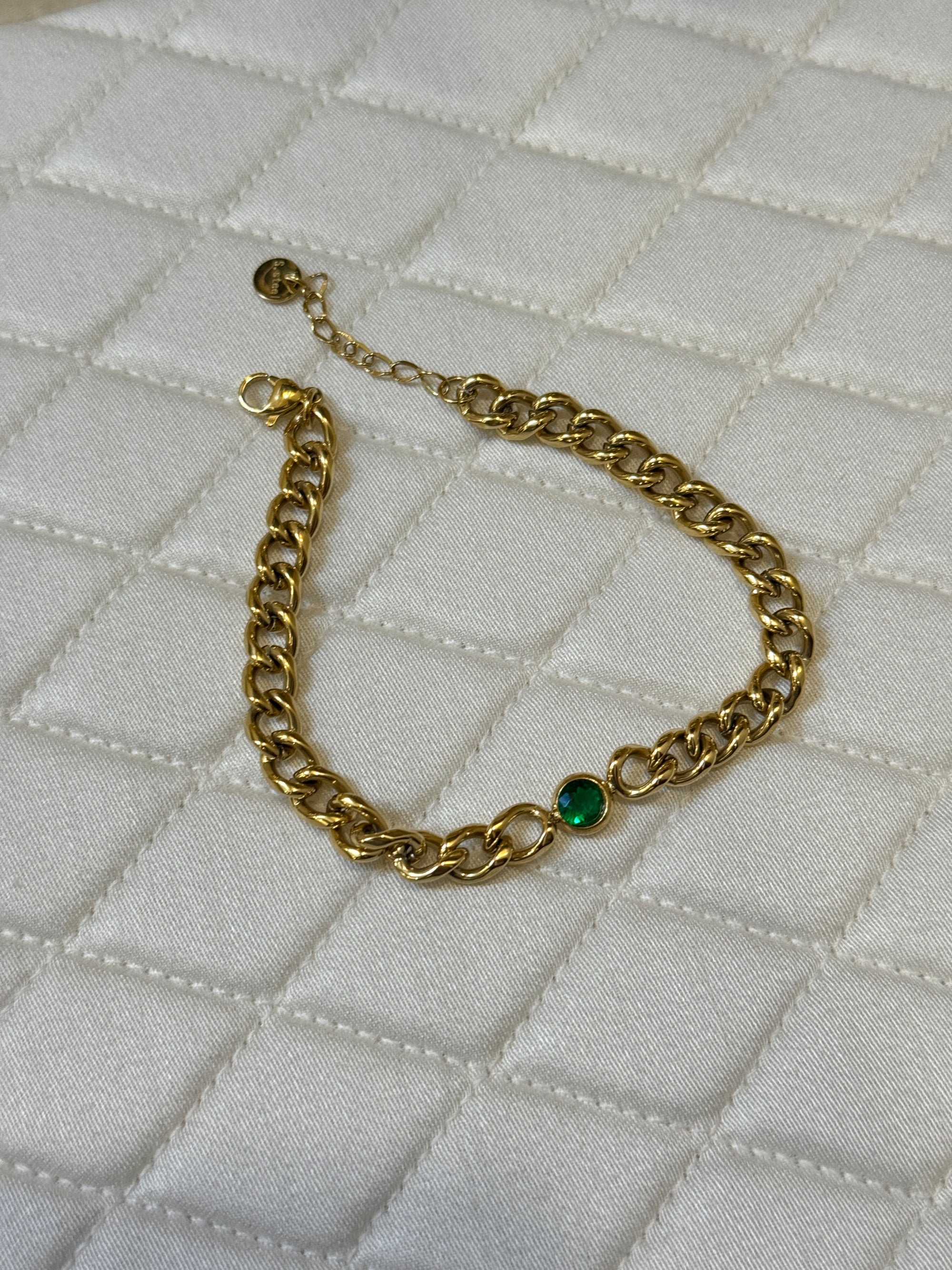 GOLD PLATED 18K EMERALD BRACELET