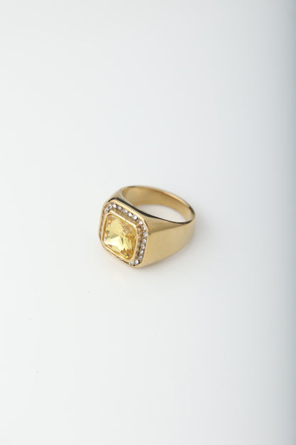 MEN'S YELLOW SAPPHIRE GOLD PLATED RING