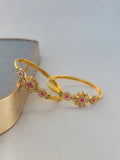 ANTIQUE EMERALD AND RUBY STONE BANGLES