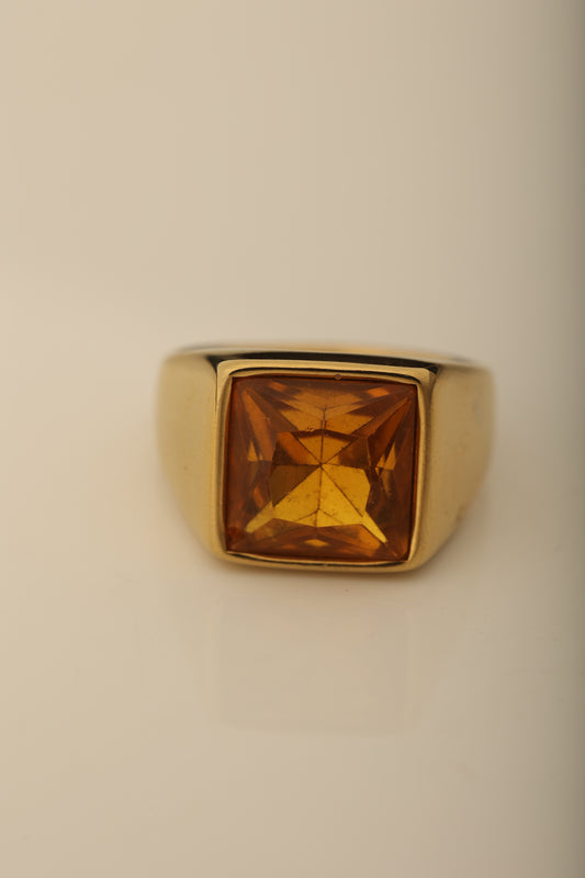 MEN'S YELLOW SAPPHIRE GOLD PLATED RING
