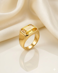 MEN'S YELLOW SAPPHIRE GOLD PLATED RING