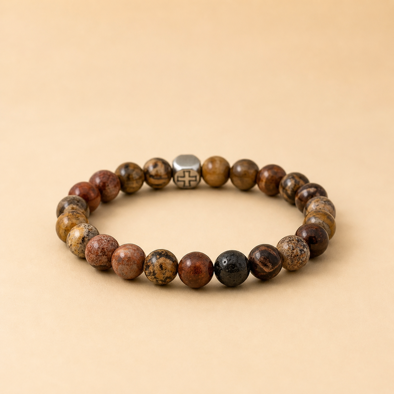 Earth & Spirit Mahogany Obsidian & Bronzite Faith Bracelet