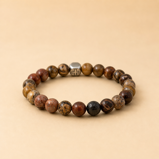 Earth & Spirit Mahogany Obsidian & Bronzite Faith Bracelet