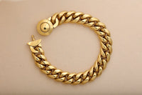 MENS 18k GOLD PLATED LOCK BRACELET - 16 MM